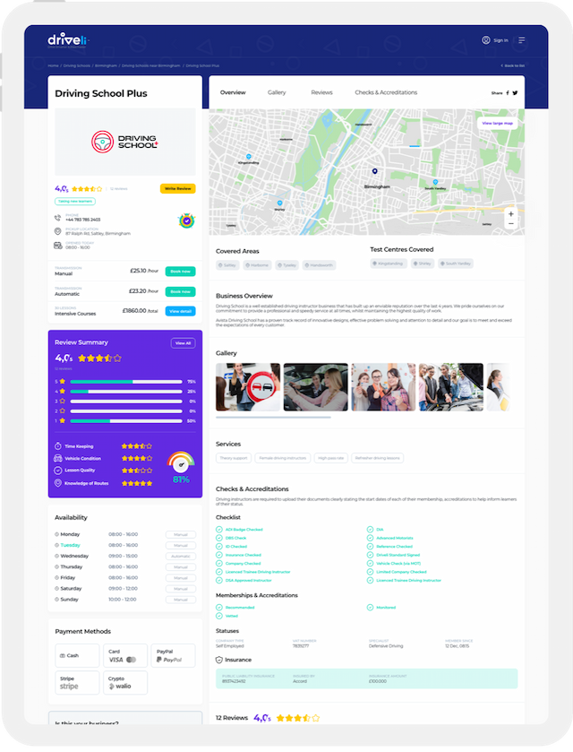 Browse local driving instructors