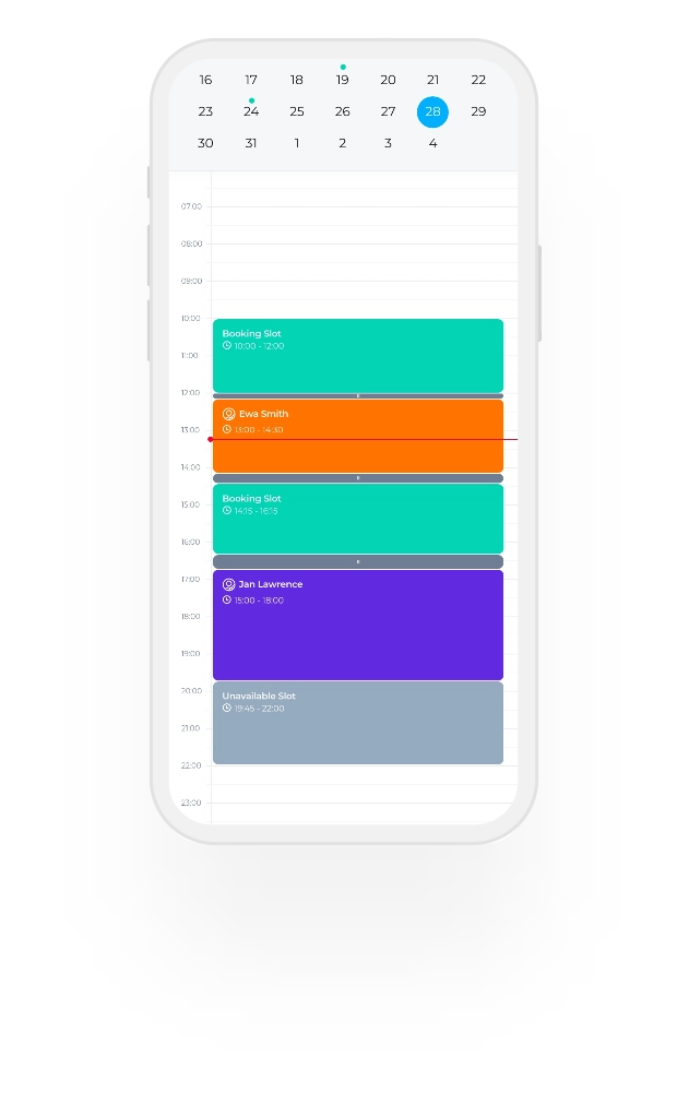 Driveli personal calendar on mobile